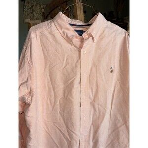 Vintage Mens XXL Long Sleeve Button Up Ralph Lauren Polo Dress Shirt Y2K Classic